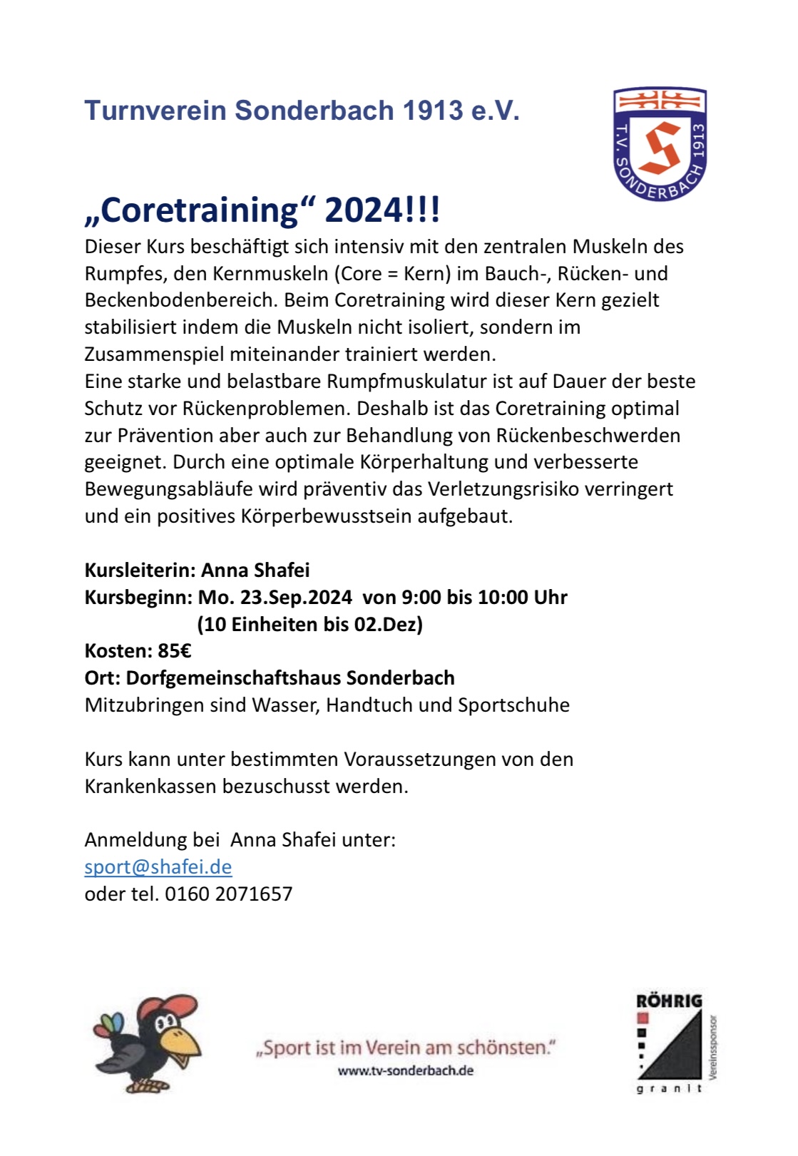 Coretraining Flyer